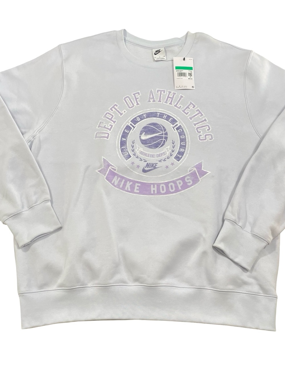 Nike Dept. of Athletics Basketball Size XL Light-Purple Sweatshirt (Retail $65)